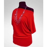 Bluzka Shade z krótkim rękawem typu kimono - czerwona